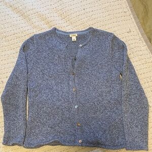 L.L. Bean Heathered Blue Women's Cardigan